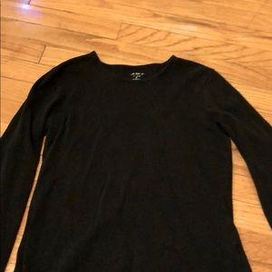 Super soft long sleeve black cotton tee